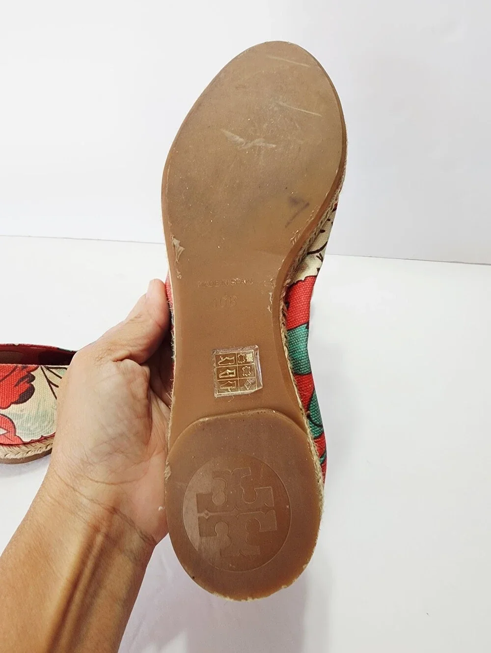 Tory Burch Tasmin Floral Print Canvas Espadrille Size 10